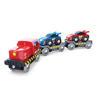 Hape赛车运载车火车轨道儿童益智玩具宝宝幼儿男孩女孩模型配件