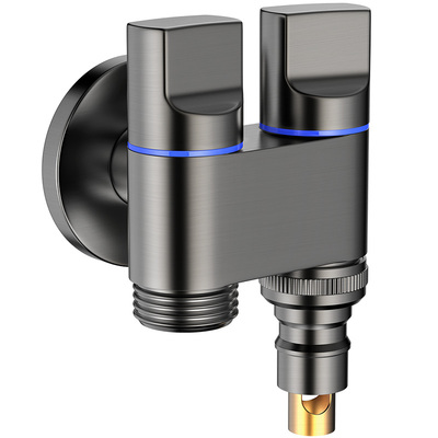 全铜洗衣机水龙头一进二出角阀