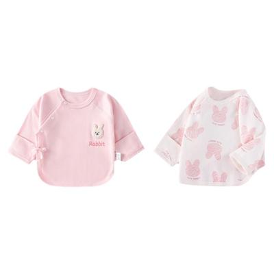 2件装 新生婴儿衣服春秋季2026新款宝宝半背衣纯棉无骨上衣和尚服