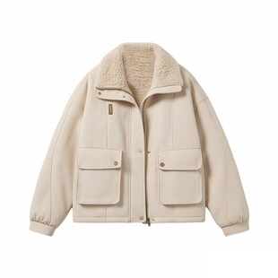 特大码女装胖mm设计感保暖羊羔毛棉服女款冬季时尚宽松显瘦厚外套