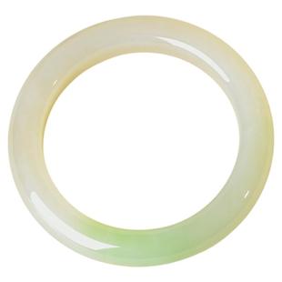 凤飞凰57.8mm和田玉翠青手镯女款玉镯宽镯玉石镯子女士正品0490