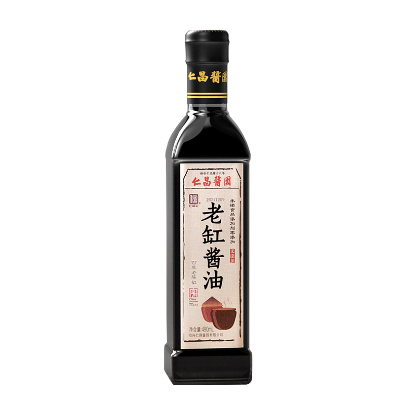 【仁昌记】仁昌酱园手工鲜酱油零添加酿造酱油480ML*老缸酱油