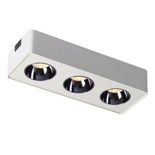 超薄三头明装筒灯方形卧室客厅无主灯防眩光吸顶式格栅斗胆灯射灯