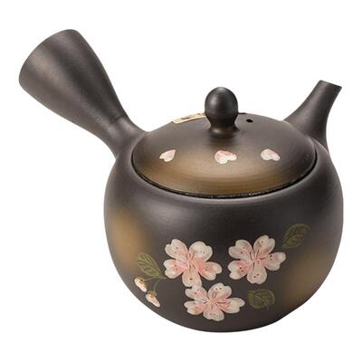 【自营】hatsuichi日本常滑烧粉樱知春侧把急须壶日式家用泡茶壶