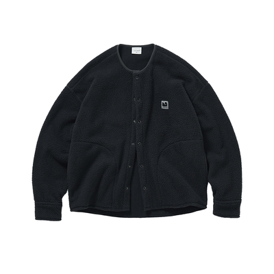 714street羊羔绒无领开衫