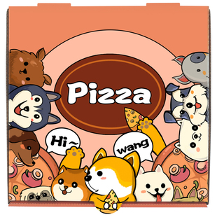 披萨盒pizza可爱狗狗打包盒7/8/9/10/12寸加工定制加厚瓦楞一次性