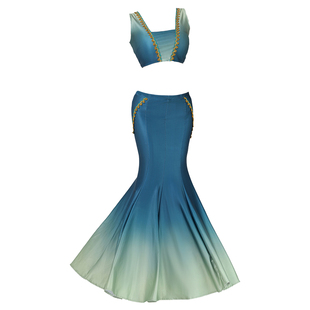 傣族演出服女鱼尾半身裙孔雀舞练功裙艺考舞蹈裙练习裙子表演服装