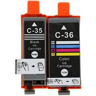 适用佳能CANON IP100 IP110打印机墨盒 PGI-35BK CLI-36C黑色彩色