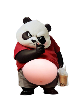 趣味卡通浴室镜子贴纸奶茶熊猫卫生间遮丑装饰小图案镜柜门防撞贴
