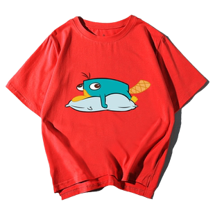 飞哥与小佛密探阿泰鸭嘴兽泰瑞飞哥弗林小佛弗莱彻卡通动画短袖