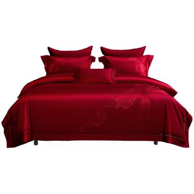 150S全棉大红婚庆四件套婚房床品