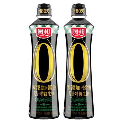 厨邦零添加原汁特级酱油500ml*2