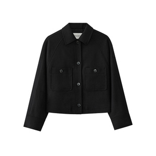 Marc O'Polo/MOP【商场同款】春季新款羊绒混纺短箱型夹克外套女