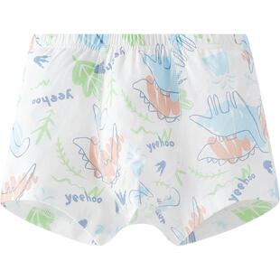 英氏儿童内裤男童纯棉四角底裤春秋透气小学生中大童男孩平角短裤