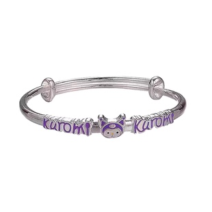 香港正生纯银9999足银手镯酷洛米玉桂狗美乐蒂宝宝学生儿童送礼物