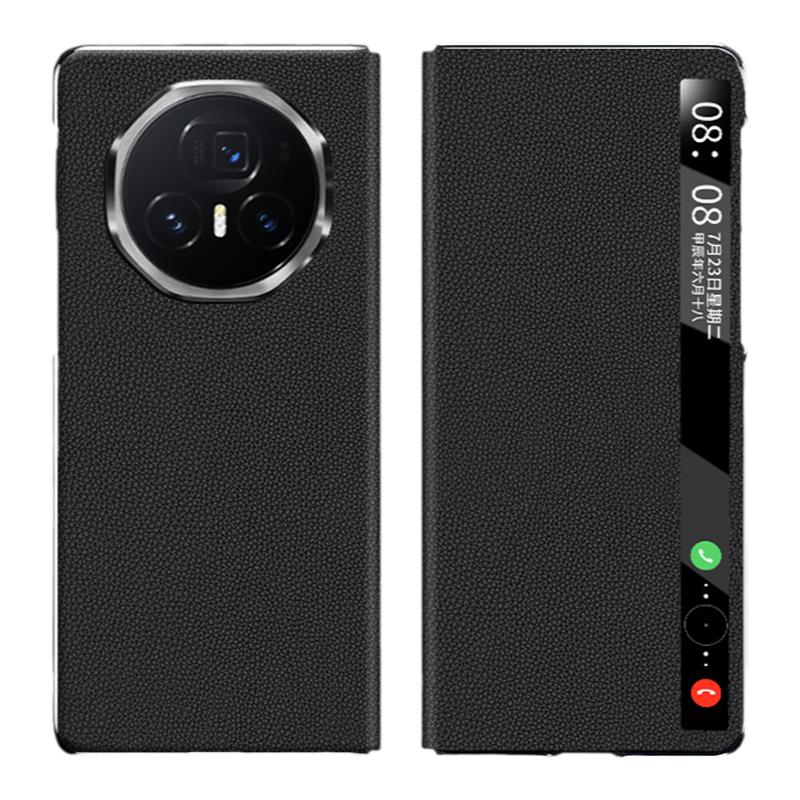 适用荣耀Magicv3手机壳真皮翻盖式磁吸v3至臻版智能视窗vs2折叠屏v2全包防摔保护套v超薄简约支架外壳