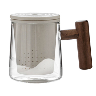 叁旬玻璃泡茶杯带盖过滤水杯男办公室轻奢大容量茶水分离杯子高档