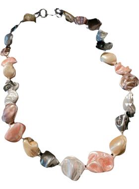 音符露珠不规则珍珠项链 Vintage 巴洛克海水彩虹贝珠颈链