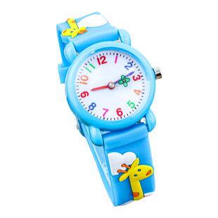 可爱卡通儿童手表长颈鹿女童防水电子表小朋友学习时间休闲石英表