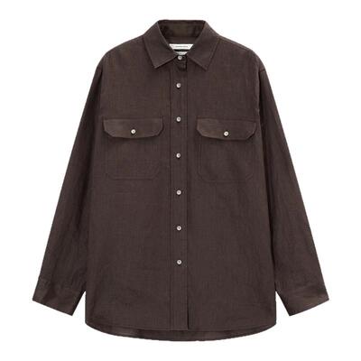 concise-white/简白26春夏女士翻边拼接衬衣衬衫 银泰百货 301257