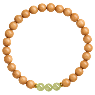 天然真品野生桃木手串女款和田玉转运珠木制手链男百年泰山老桃木