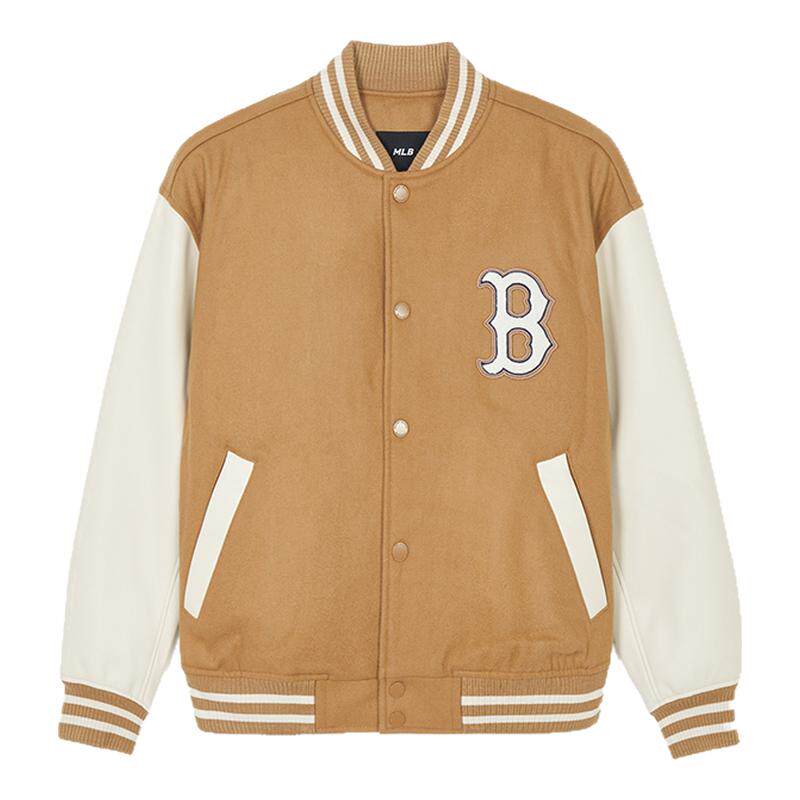 MLB官方 男女情侣学院风棒球服时尚休闲羊毛外套24春夏新款JPV01