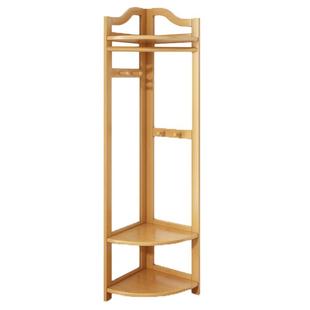 转角衣帽架落地卧室楠竹角落挂衣架门口立式室内简易衣架子多功能