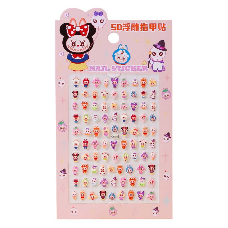 儿童卡通指甲贴纸女生公主宝宝可爱防水美甲装饰图案贴贴画玩具