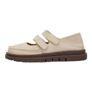 【叶小欧】头层牛皮软底玛丽珍女鞋春季勃肯2026新款懒人魔术贴鞋