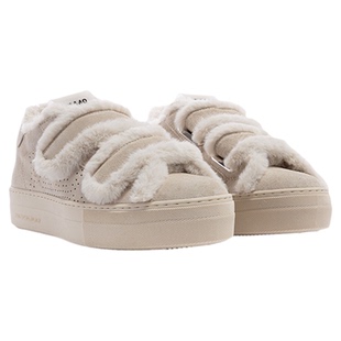 P448 VENICE女款仿羊羔毛饰边Logo鞋尾绒面休闲运动板鞋 秋冬系列