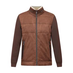 CARSYDA珈仕达冬季新品时尚复古保暖羊羔毛领麂皮夹克羽绒服