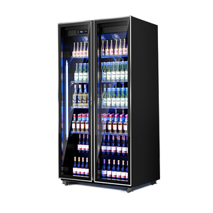 比弗莱网红酒水展示柜啤酒柜饮料柜冷藏冰柜酒吧商用三门冰箱制冷