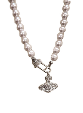 立体土星吊坠西太后项链女轻奢高级感珍珠叠戴毛衣链独特长款配饰