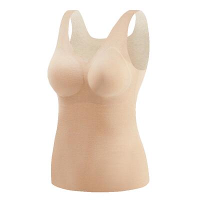 女士免穿文胸保暖背心内衣带胸垫