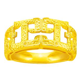 justgold镇金店隽．灵龙黄金足金戒指1759911Y