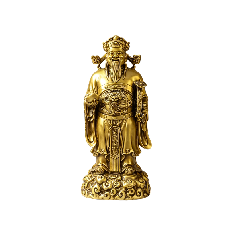 黄铜财神爷柴荣文财神摆件