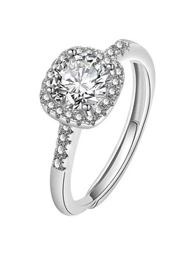 胖东来许昌超市小方糖S925纯银活口戒指莫桑钻带证书发票礼盒现货