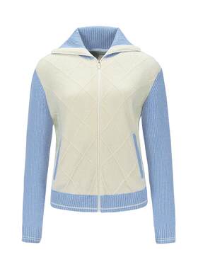 【美丽诺羊毛】Munsingwear万星威休闲女士翻领开衫拉链外套