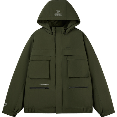 ecko红犀牛可脱卸帽工装加厚棉衣