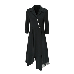 莱芙艾迪儿大方得体小黑裙气质收腰连衣裙黑色西装裙1E1L94147