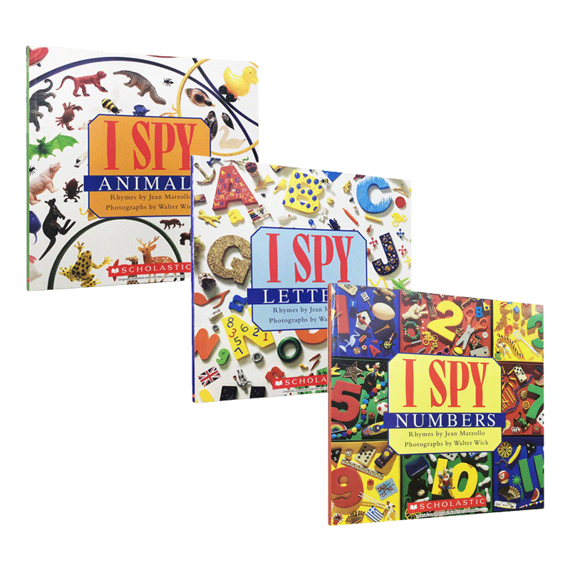 英文原版 I Spy Animals 视觉大发现系列3册 3-5岁宝宝奇妙的视觉益智游戏书 家庭亲子读物 学动物 学字母 英文版 进口英语书籍