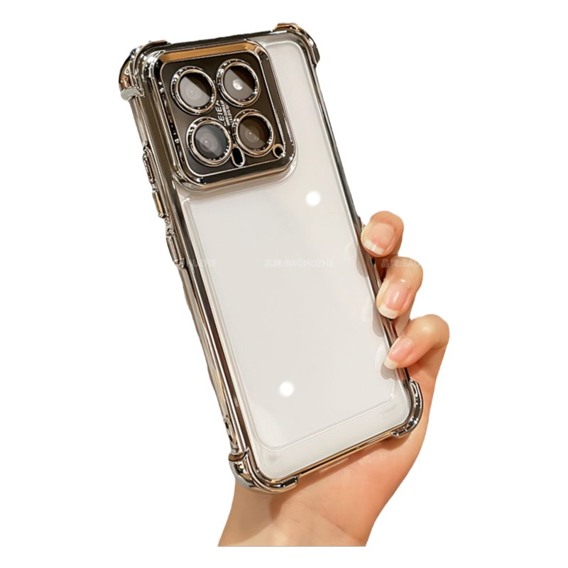 森迟适用小米15透明气囊手机壳17pro高级简约防摔壳xiaomi15ultra新款带镜头膜简约全包保护套14情侣创意外