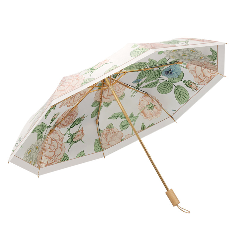 双层黑胶三折晴雨防晒遮阳太阳伞