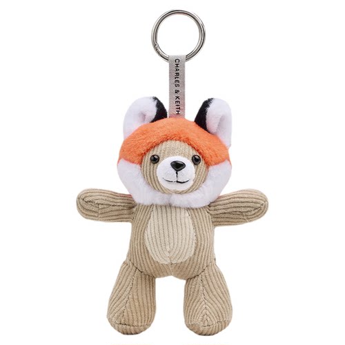 CHARLES&KEITH挂件CK8-12030004灯芯绒小熊公仔钥匙扣包挂春夏