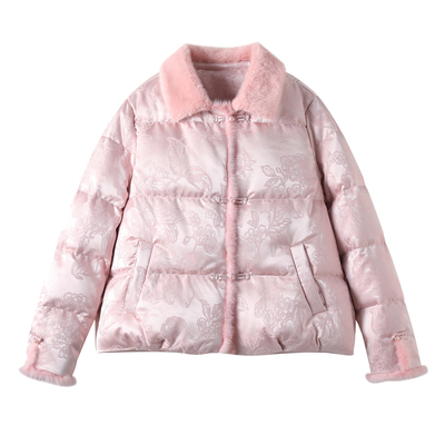 新中式刺绣羽绒服女短款2025冬季