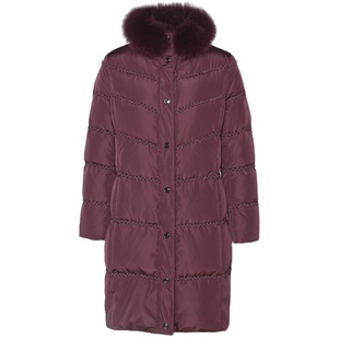 超值特卖衣莎美诺冬防风保暖长款羽绒服狐狸毛领女外套64123205