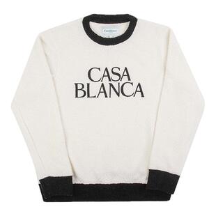 CASABLANCA 法国轻奢品牌 刺绣字母撞色摇粒绒拼色圆领长袖卫衣
