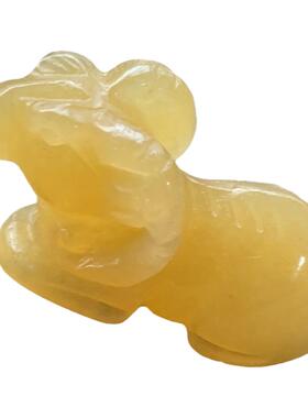 天然玉石金丝玉黄龙玉立体生肖