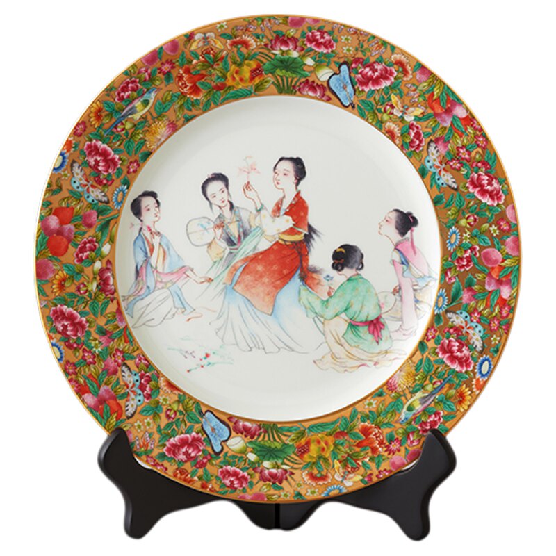 【中秋礼】永丰源广彩传承红楼雅韵摆盘展示盘客厅摆件饰品270mm