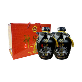 湖北房县特产神农黄黄酒洑汁酒1500ml*2坛整箱礼盒装糯米黄酒包邮